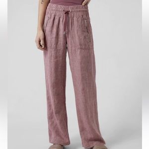 100% Linen Athleta Wide Leg Pant Size 4T NWOT
